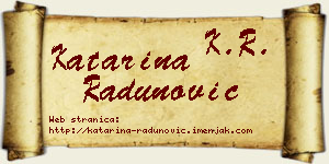 Katarina Radunović vizit kartica